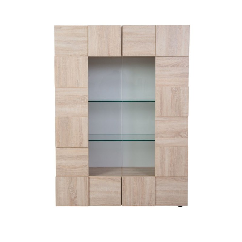 Bella Casa Dama Glass Cabinet With 2 Doors Samoa & Oak Ref 201508-06