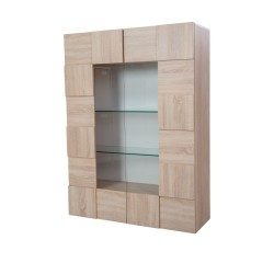 Bella Casa Dama Glass Cabinet With 2 Doors Samoa & Oak Ref 201508-06