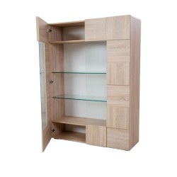 Bella Casa Dama Glass Cabinet With 2 Doors Samoa & Oak Ref 201508-06