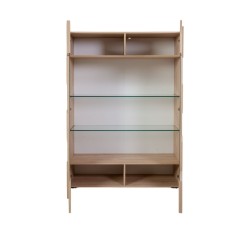 Bella Casa Dama Glass Cabinet With 2 Doors Samoa & Oak Ref 201508-06