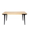 Bella Casa Lucia Dining Table Natural Top Mat Black Legs