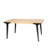 Bella Casa Lucia Dining Table Natural Top Mat Black Legs
