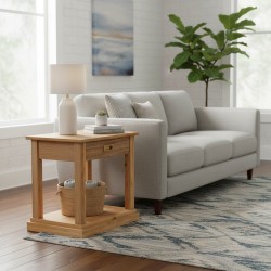 Cavendish Iris Side Table 1 Drawer & 1 Shelf Brushed Sand