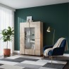 Bella Casa Dama Glass Cabinet With 2 Doors Samoa & Oak