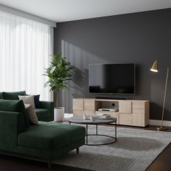 Bella Casa Dama Low TV Cabinet With 2 Doors Samoa & Oak