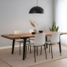 Bella Casa Serbia Extension Dining Table Natural Top Mat Black Legs