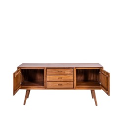 Collection Tamarin Aires Low TV Stand Natural Teak Oil Finish 160x45x50 cm