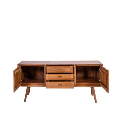 Collection Tamarin Aires Low TV Stand Natural Teak Oil Finish 160x45x50 cm
