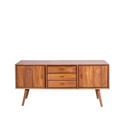 Collection Tamarin Aires Low TV Stand Natural Teak Oil Finish 160x45x50 cm