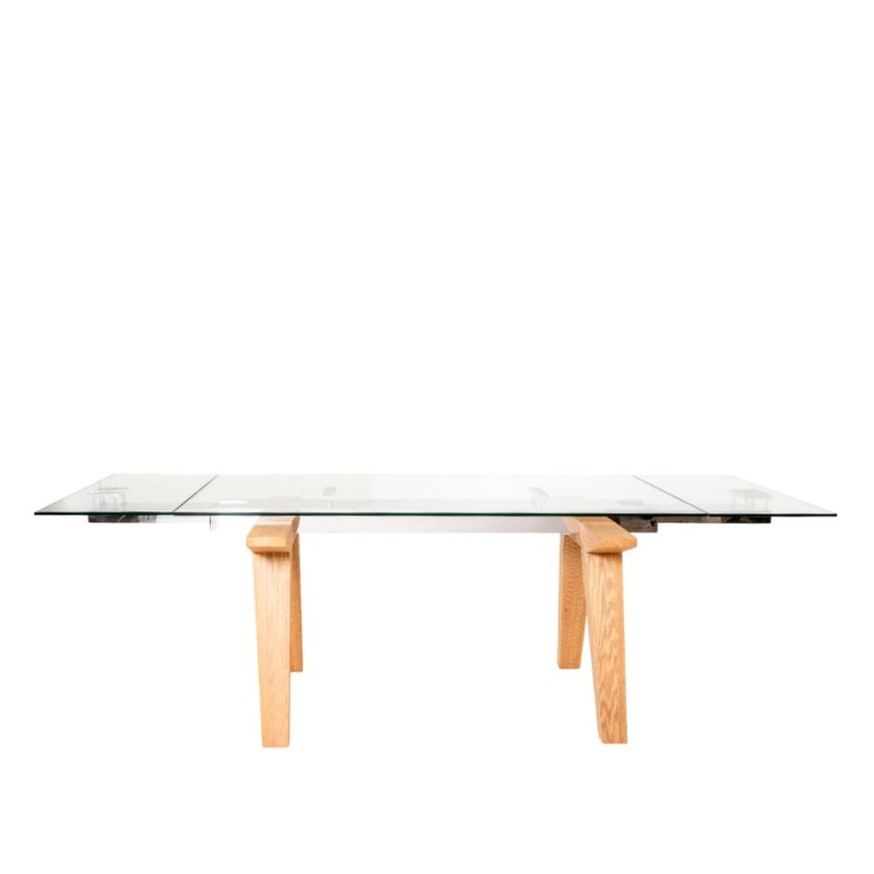 Table Simple Ref Bella Casa Jersey Extendable Table With Top Tempered Glass Ref DF9022T